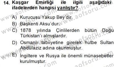 Orta Asya Türk Tarihi Dersi 2014 - 2015 Yılı (Final) Dönem Sonu Sınav Soruları 14. Soru