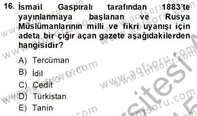 Orta Asya Türk Tarihi Dersi 2014 - 2015 Yılı (Final) Dönem Sonu Sınav Soruları 16. Soru