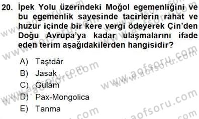 Orta Asya Türk Tarihi Dersi 2015 - 2016 Yılı (Vize) Ara Sınavı 20. Soru