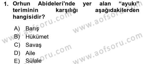 Orta Asya Türk Tarihi Dersi 2017 - 2018 Yılı (Vize) Ara Sınav Soruları 1. Soru