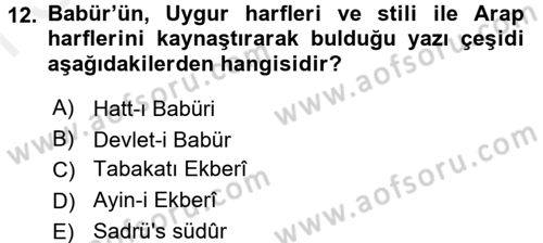 Orta Asya Türk Tarihi Dersi 2017 - 2018 Yılı (Final) Dönem Sonu Sınav Soruları 12. Soru