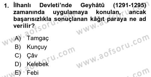 Orta Asya Türk Tarihi Dersi 2019 - 2020 Yılı (Final) Dönem Sonu Sınav Soruları 1. Soru