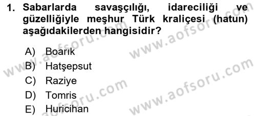 Orta Asya Türk Tarihi Dersi 2023 - 2024 Yılı (Final) Dönem Sonu Sınav Soruları 1. Soru
