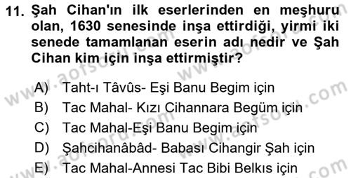 Orta Asya Türk Tarihi Dersi 2023 - 2024 Yılı (Final) Dönem Sonu Sınav Soruları 11. Soru