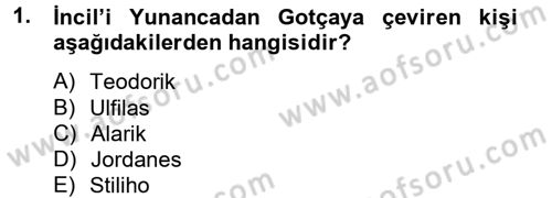 Bizans Tarihi Dersi 2012 - 2013 Yılı (Vize) Ara Sınav Soruları 1. Soru