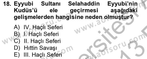 Bizans Tarihi Dersi 2012 - 2013 Yılı (Vize) Ara Sınav Soruları 18. Soru