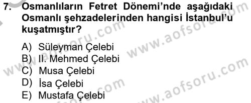 Bizans Tarihi Dersi 2012 - 2013 Yılı (Final) Dönem Sonu Sınav Soruları 7. Soru