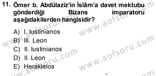 Bizans Tarihi Dersi 2014 - 2015 Yılı (Vize) Ara Sınav Soruları 11. Soru