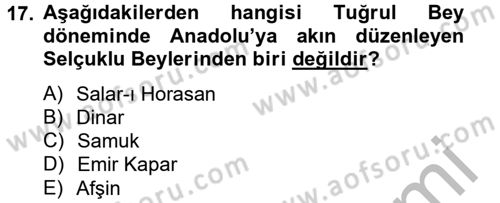 Bizans Tarihi Dersi 2014 - 2015 Yılı (Vize) Ara Sınav Soruları 17. Soru