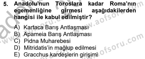 Bizans Tarihi Dersi 2014 - 2015 Yılı (Vize) Ara Sınav Soruları 5. Soru