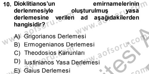Bizans Tarihi Dersi 2014 - 2015 Yılı (Final) Dönem Sonu Sınav Soruları 10. Soru