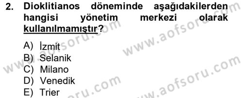Bizans Tarihi Dersi 2014 - 2015 Yılı (Final) Dönem Sonu Sınav Soruları 2. Soru