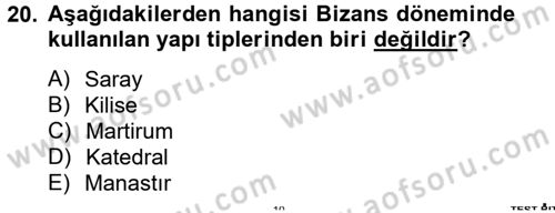 Bizans Tarihi Dersi 2014 - 2015 Yılı (Final) Dönem Sonu Sınav Soruları 20. Soru