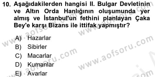 Bizans Tarihi Dersi 2015 - 2016 Yılı (Vize) Ara Sınav Soruları 10. Soru