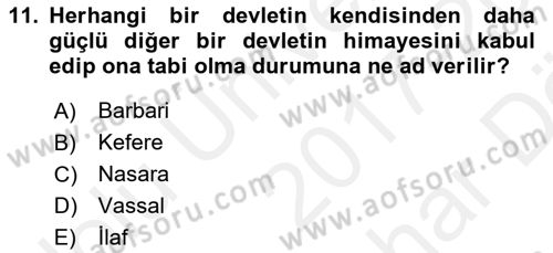 Bizans Tarihi Dersi 2017 - 2018 Yılı (Vize) Ara Sınav Soruları 11. Soru