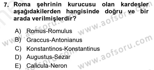 Bizans Tarihi Dersi 2017 - 2018 Yılı (Vize) Ara Sınav Soruları 7. Soru