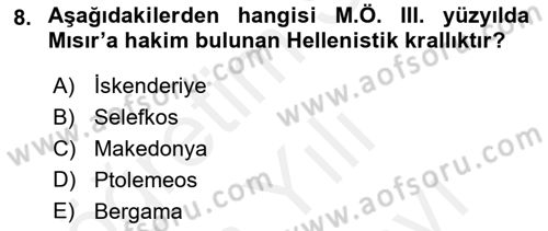 Bizans Tarihi Dersi 2018 - 2019 Yılı (Vize) Ara Sınav Soruları 8. Soru