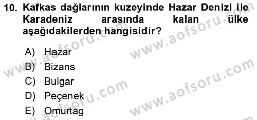 Bizans Tarihi Dersi 2018 - 2019 Yılı Yaz Okulu Sınav Soruları 10. Soru