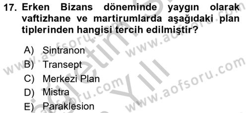 Bizans Tarihi Dersi 2018 - 2019 Yılı Yaz Okulu Sınav Soruları 17. Soru