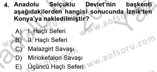 Bizans Tarihi Dersi 2018 - 2019 Yılı Yaz Okulu Sınav Soruları 4. Soru