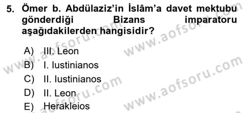 Bizans Tarihi Dersi 2018 - 2019 Yılı Yaz Okulu Sınav Soruları 5. Soru