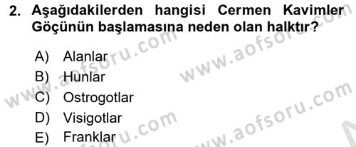 Bizans Tarihi Dersi 2023 - 2024 Yılı Yaz Okulu Sınav Soruları 2. Soru