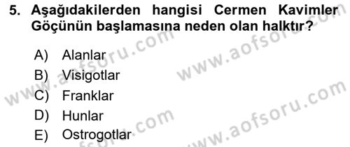 Bizans Tarihi Dersi 2024 - 2025 Yılı (Vize) Ara Sınav Soruları 5. Soru