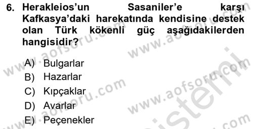 Bizans Tarihi Dersi 2024 - 2025 Yılı (Vize) Ara Sınav Soruları 6. Soru