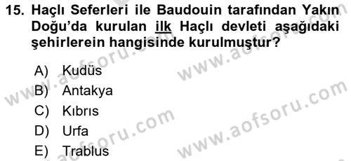 Bizans Tarihi Dersi 2024 - 2025 Yılı (Final) Dönem Sonu Sınav Soruları 15. Soru