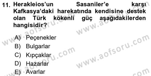 Bizans Tarihi Dersi 2024 - 2025 Yılı Yaz Okulu Sınav Soruları 11. Soru