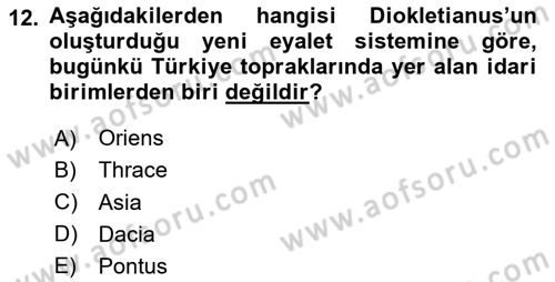 Bizans Tarihi Dersi 2025 - 2026 Yılı (Vize) Ara Sınav Soruları 12. Soru