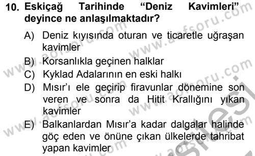 Hellen ve Roma Tarihi Dersi 2012 - 2013 Yılı (Vize) Ara Sınav Soruları 10. Soru