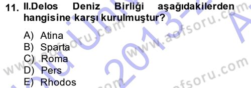 Hellen ve Roma Tarihi Dersi Ara Sınavı Deneme Sınav Soruları 11. Soru
