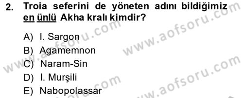 Hellen ve Roma Tarihi Dersi 2014 - 2015 Yılı (Final) Dönem Sonu Sınav Soruları 2. Soru