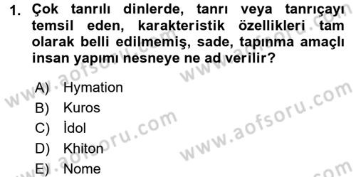 Hellen ve Roma Tarihi Dersi 2015 - 2016 Yılı (Final) Dönem Sonu Sınav Soruları 1. Soru