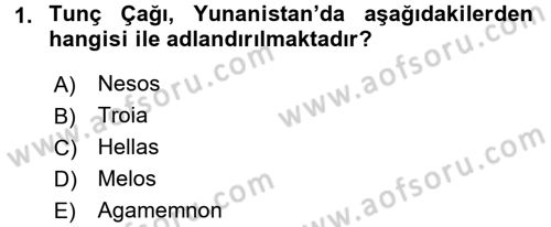 Hellen ve Roma Tarihi Dersi 2016 - 2017 Yılı (Final) Dönem Sonu Sınav Soruları 1. Soru