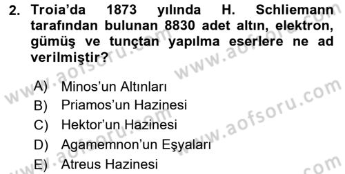 Hellen ve Roma Tarihi Dersi Ara Sınavı Deneme Sınav Soruları 2. Soru