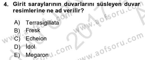 Hellen ve Roma Tarihi Dersi Ara Sınavı Deneme Sınav Soruları 4. Soru