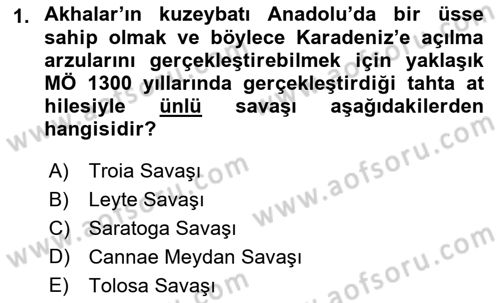 Hellen ve Roma Tarihi Dersi 2019 - 2020 Yılı (Vize) Ara Sınav Soruları 1. Soru