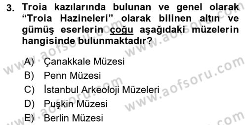 Hellen ve Roma Tarihi Dersi Ara Sınavı Deneme Sınav Soruları 3. Soru