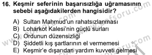 İlk Müslüman Türk Devletleri Dersi 2012 - 2013 Yılı (Final) Dönem Sonu Sınav Soruları 16. Soru