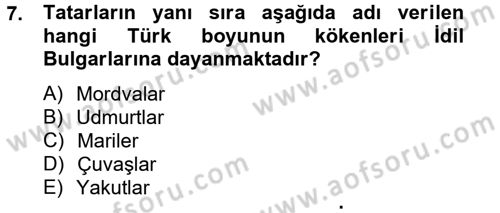 İlk Müslüman Türk Devletleri Dersi 2014 - 2015 Yılı (Vize) Ara Sınav Soruları 7. Soru