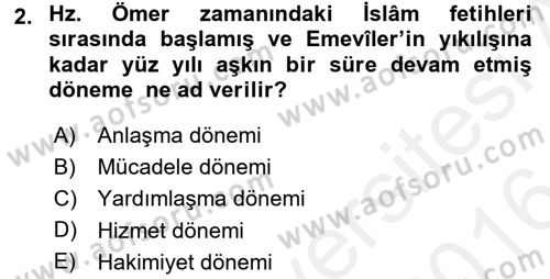 İlk Müslüman Türk Devletleri Dersi 2015 - 2016 Yılı (Vize) Ara Sınav Soruları 2. Soru