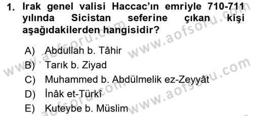 İlk Müslüman Türk Devletleri Dersi 2016 - 2017 Yılı (Vize) Ara Sınav Soruları 1. Soru