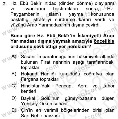 İlk Müslüman Türk Devletleri Dersi 2018 - 2019 Yılı (Vize) Ara Sınav Soruları 2. Soru