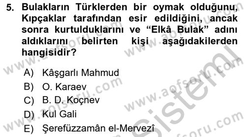 İlk Müslüman Türk Devletleri Dersi 2018 - 2019 Yılı Yaz Okulu Sınav Soruları 5. Soru