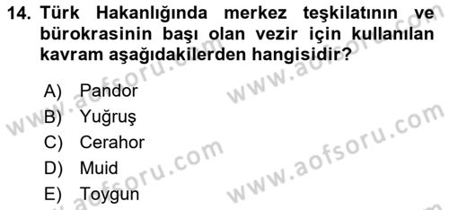 İlk Müslüman Türk Devletleri Dersi 2020 - 2021 Yılı Yaz Okulu Sınav Soruları 14. Soru