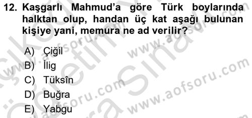 İlk Müslüman Türk Devletleri Dersi 2021 - 2022 Yılı (Vize) Ara Sınav Soruları 12. Soru