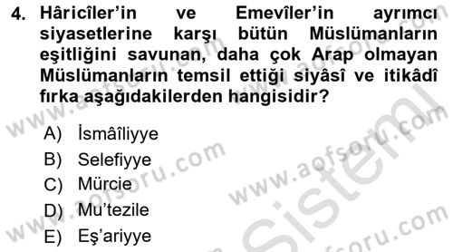 İlk Müslüman Türk Devletleri Dersi 2021 - 2022 Yılı (Vize) Ara Sınav Soruları 4. Soru