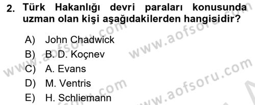 İlk Müslüman Türk Devletleri Dersi Dönem Sonu Sınavı Deneme Sınav Soruları 2. Soru